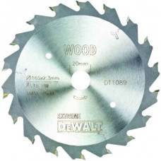 Диск пильный DeWALT 165х20мм 18 зубов (быстрый рез для DWS520K) (DT1089)