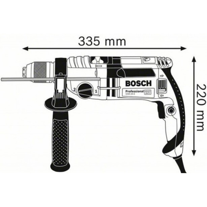 Дриль ударний Bosch GSB 24-2 (060119C801)