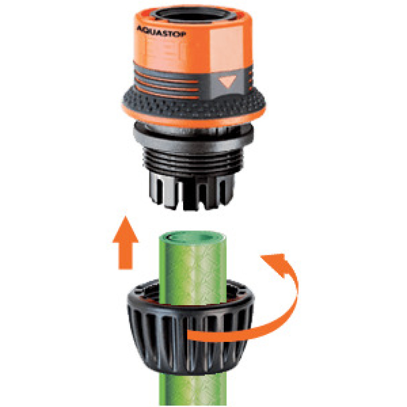 Коннектор Claber 1/2 "- 5/8" аквастоп для поливочного шланга Ergogrip (81925) блистер