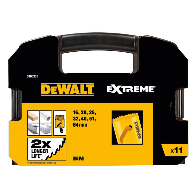 Набор коронок-цифенборов DeWALT EXTREME BIM, 11 шт. (DT90351)