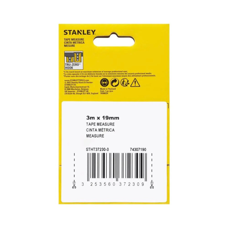Рулетка Stanley CONTROL-LOCK 3 м, 19 мм (STHT37230-0)