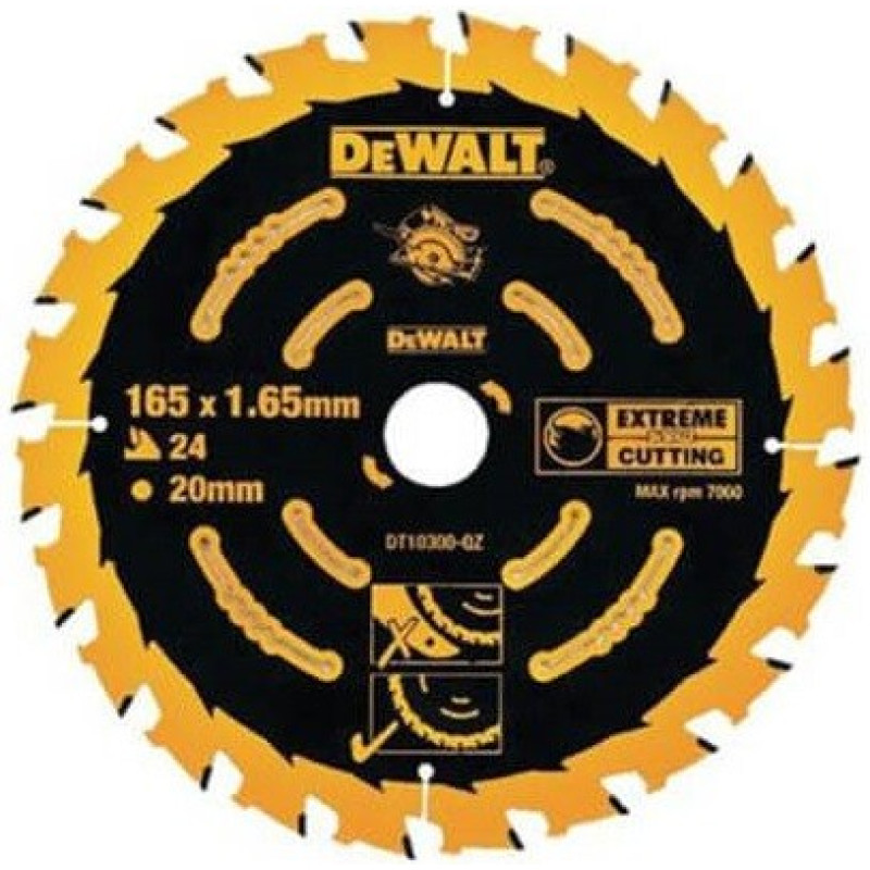 Диск пильный DeWALT 165х20мм 24 зубов (универсальное применение для DWE550) (DT10300)