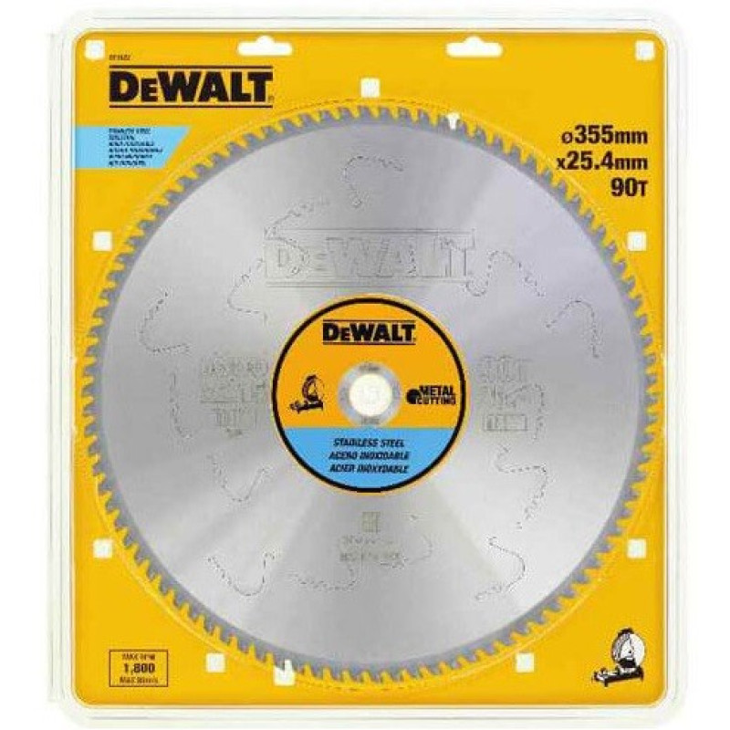 Диск пильный DeWALT 355х25.4мм 90 зубов (для нержавеющей стали DW872) (DT1922)