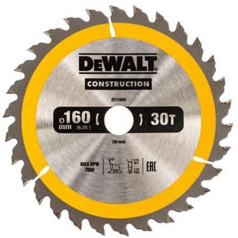 Диск пильный DeWALT 160х20мм 30 зубов (DT1932)
