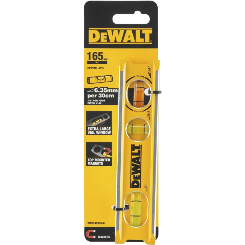 Уровень DeWALT BILLET TORPEDO, 165 мм (DWHT42525-0)