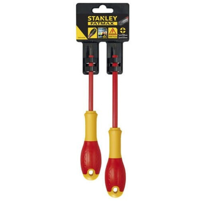 Набір викруток електрика Stanley FatMax VDE 1000V, з ізольованим жалом, 2 шт. (FMHT0-62648)