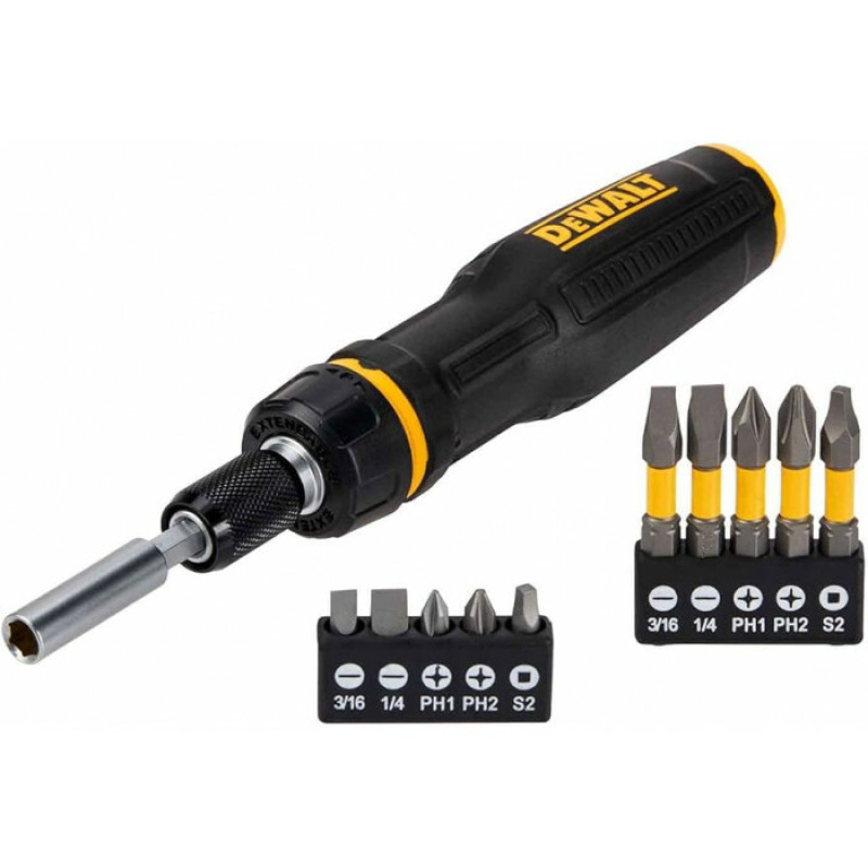 Отвертка – набор DeWALT FULL FIT Telescoping со сменными битами, 10 бит (DWHT68001-0)