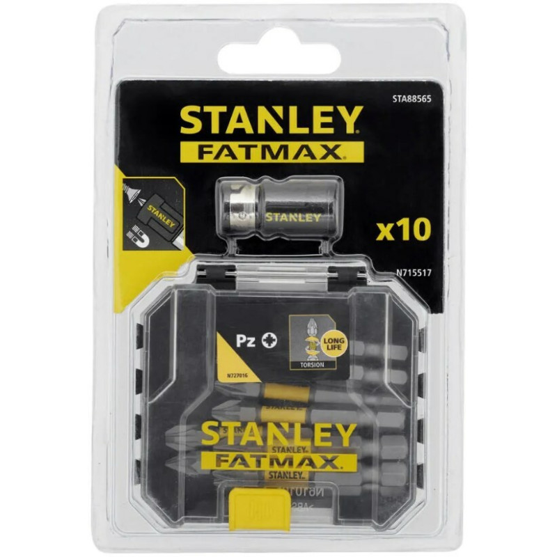 Набор бит STANLEY FatMax, 50 мм, 10 шт, кейс (STA88565)