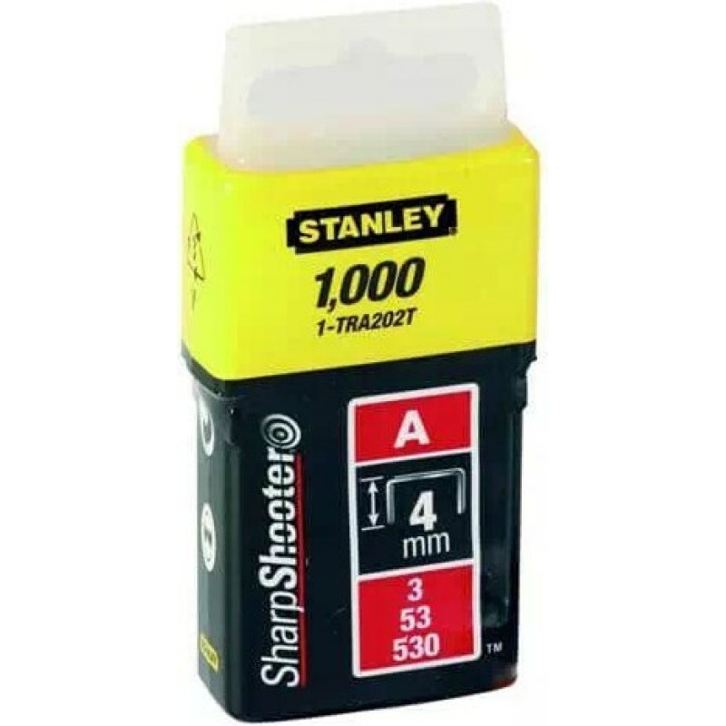 Скобы STANLEY, тип "А", 4 мм, 1000 шт (1-TRA202T)