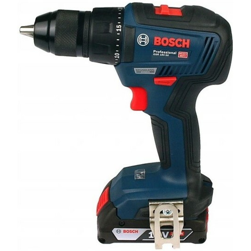 Акумуляторна дриль-шурупокрут Bosch GSR 18V-50 Professional в L-Case з 2 акб 2 Ah і з/у GAL 18V-20 (06019H5000)
