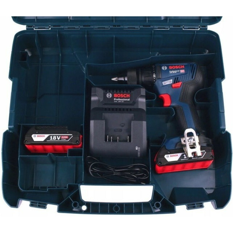Акумуляторна дриль-шурупокрут Bosch GSR 18V-50 Professional в L-Case з 2 акб 2 Ah і з/у GAL 18V-20 (06019H5000)