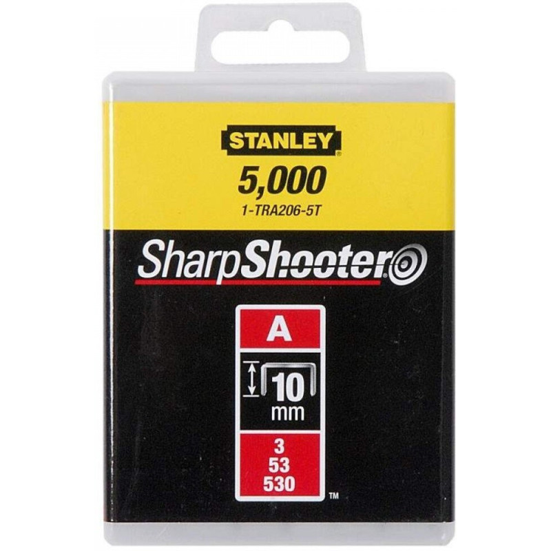 Скобы STANLEY, тип "А", 10 мм, 1000 шт (1-TRA206T)