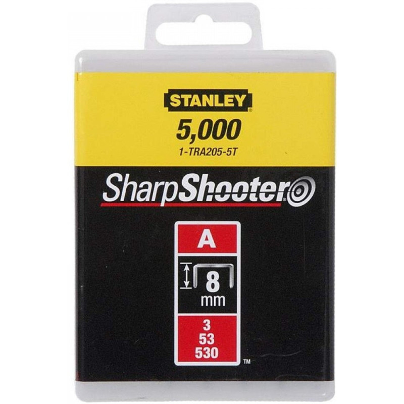 Скобы STANLEY, тип "А", 8 мм, 1000 шт. (1-TRA205T)