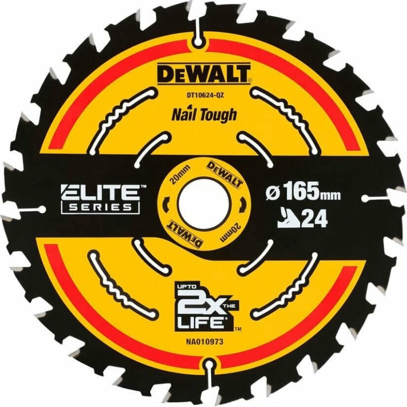Диск пильный DeWalt Elite Extreme, 165x20 мм, 24Т (DT10624)