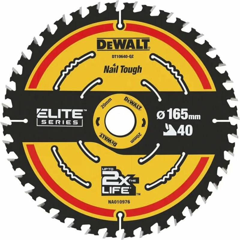 Диск пильный DeWalt Elite Extreme, 165x20 мм, 40Т (DT10640)