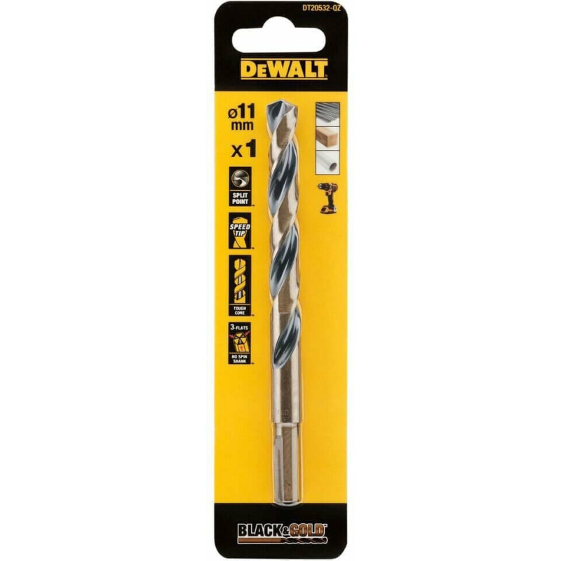 Сверло по металлу DeWALT Black&Gold, HSS-G, 11х142х94 мм (DT20532)