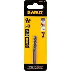 Сверло по металлу DeWALT Black&Gold, HSS-G, 2.5х57х30 мм, 3 шт. (DT20513)