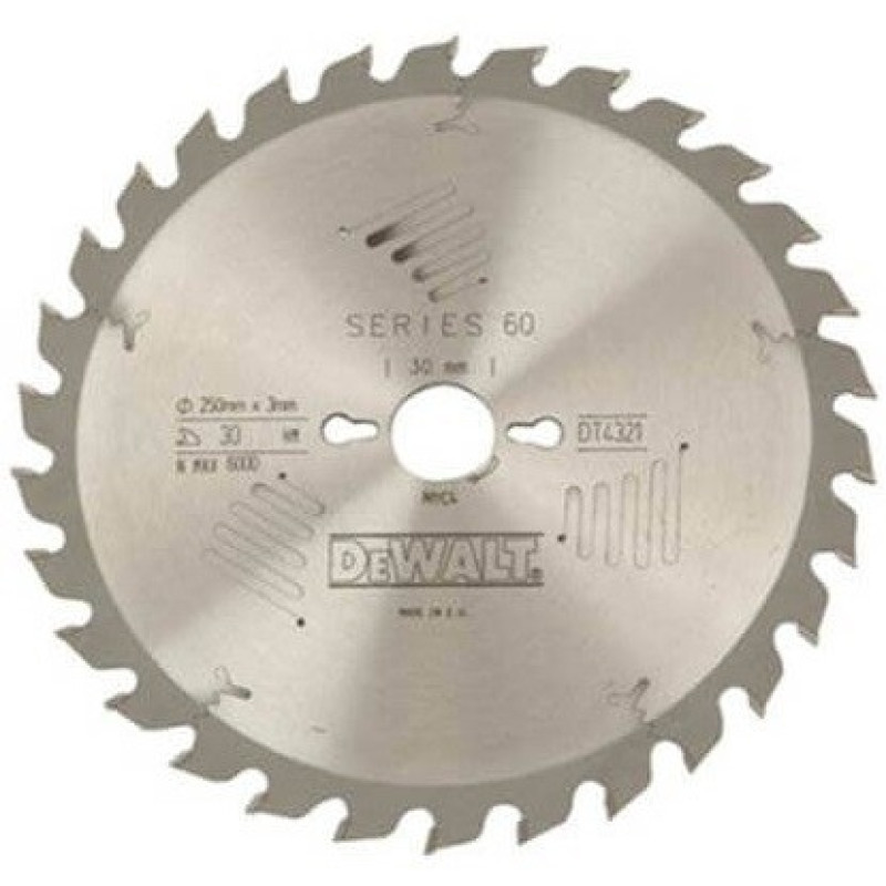 Диск пильний DeWALT 250х30мм 40 зубців універсальне! Застосування по деревіні (DT4322)