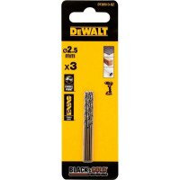 Сверло по металлу DeWALT Black&Gold, HSS-G, 2.5х57х30 мм, 3 шт. (DT20513)