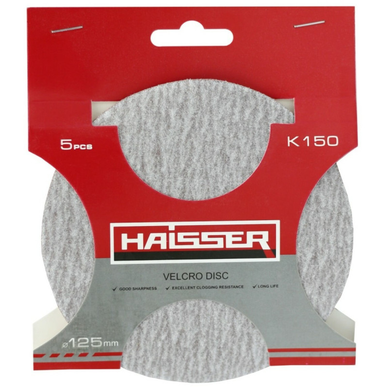 Круг шлифовальный самоклеящийся Haisser 125 мм, k 150, 5 шт. (119698)