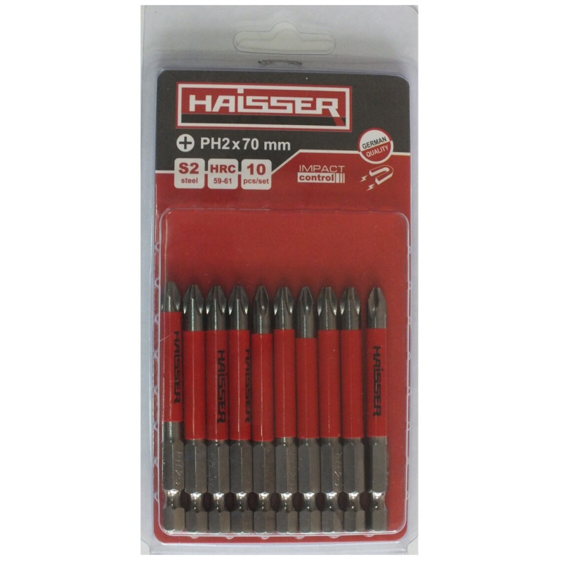 Набір біт Haisser PH2х70 мм, 10 шт. (81309)