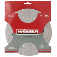 Круг шлифовальный самоклеящийся с отверстиями Haisser 225 мм, k 180, 5 шт. (119689)