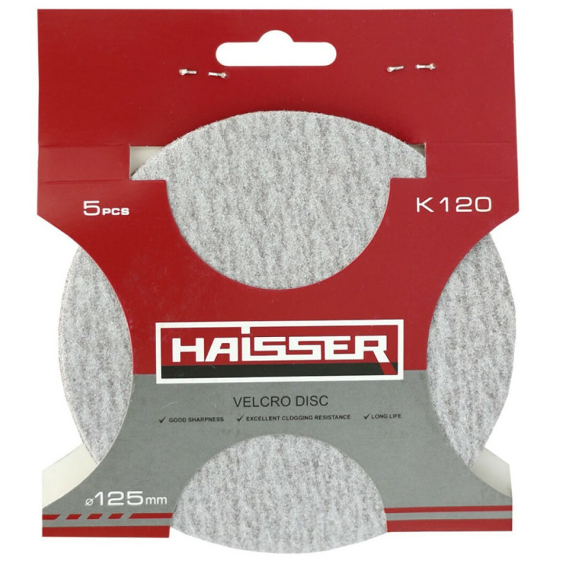 Круг шлифовальный самоклеящийся Haisser 125 мм, k 120, 5 шт. (119696)