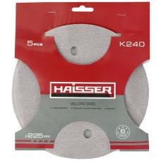 Круг шлифовальный самоклеящийся с отверстиями Haisser 225 мм, k 240, 5 шт. (119691)