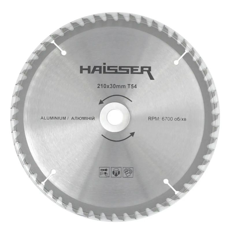 Диск пиляльний по алюмінію Haisser 210х30 мм, 54 зуб. (131908)