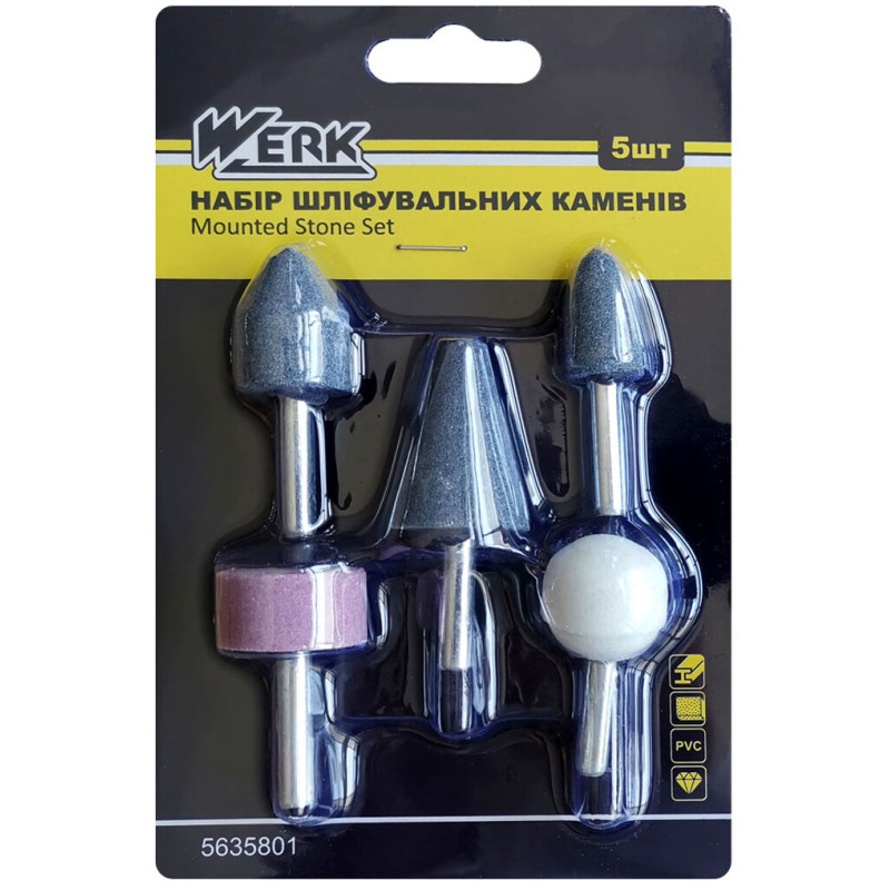Набір шліфувальних каменівWerk, 5 шт. (101872)