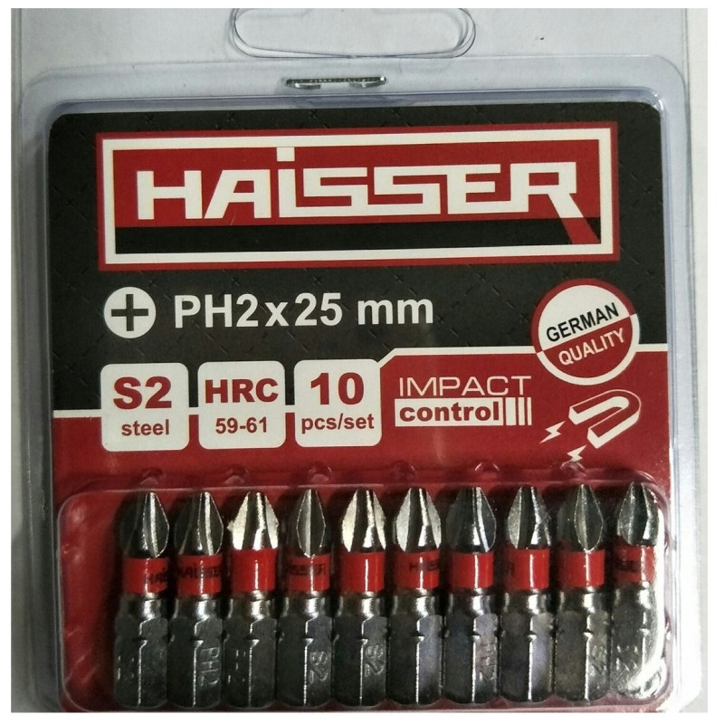 Набор бит Haisser PH2х25 мм, 10 шт. (81295)