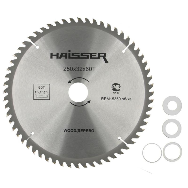 Диск пильный Haisser по дереву 255x32 60 зуб. (118494)