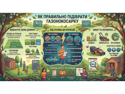 Як правильно підібрати газонокосарку? Види, переваги та недоліки
