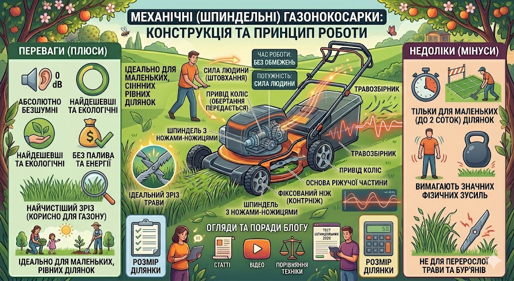 Механічні (шпиндельні) газонокосарки