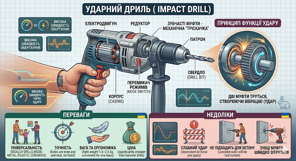 Будова ударного дриля